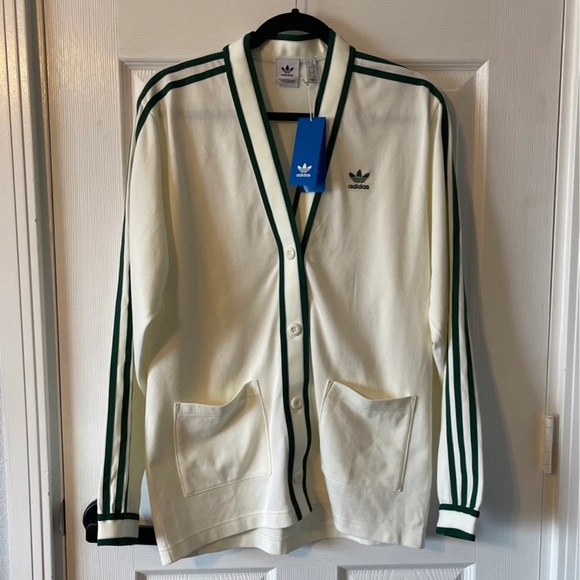 Tennis Luxe Cardigan Greenwhite Size 